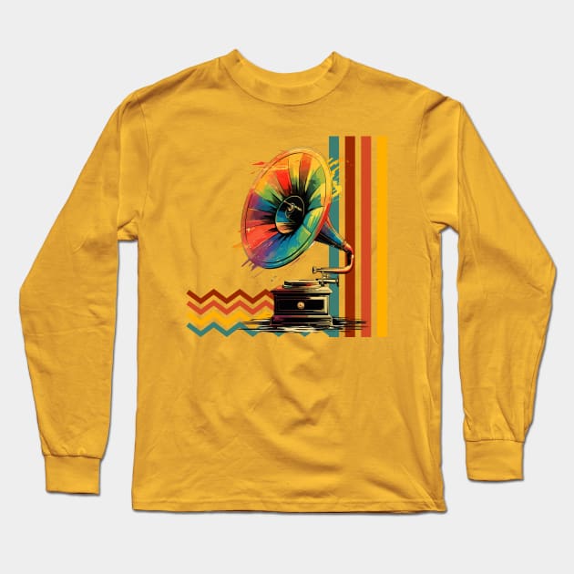 Old vinyl player Long Sleeve T-Shirt by FehuMarcinArt